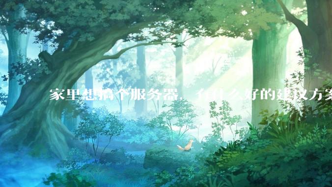 家里想搞个服务器，有什么好的建议方案吗？